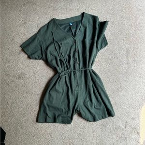Never worn! Green romper. Old Navy